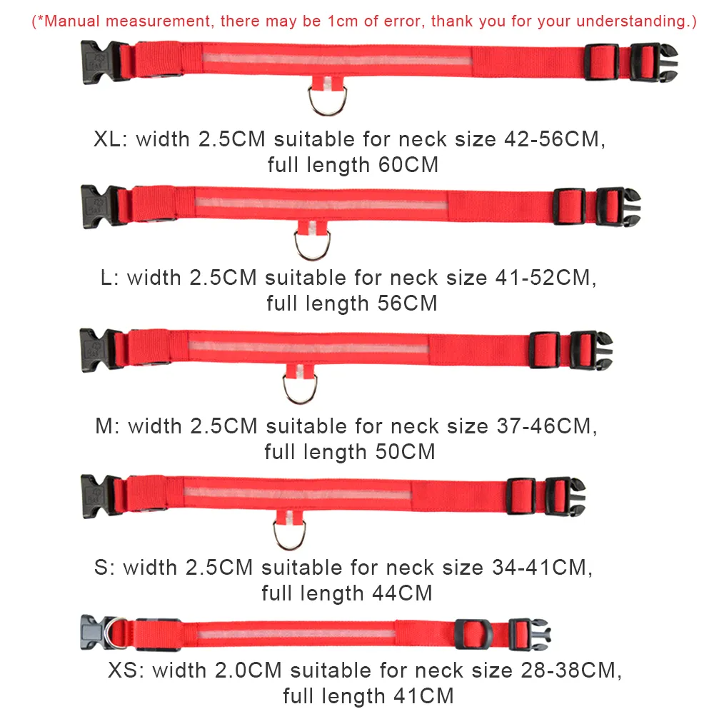LED Adjustable Dog Collars. Light the Night. Protect Your Pet.