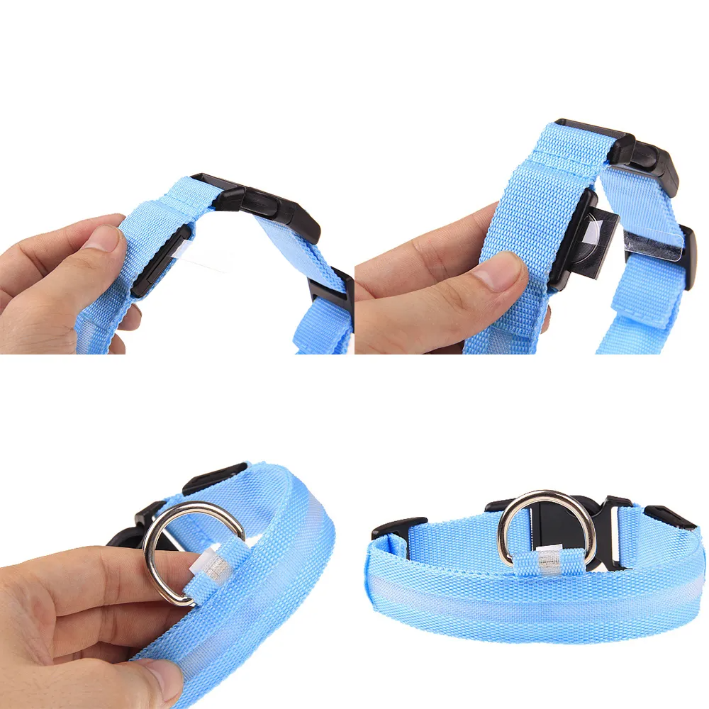 LED Adjustable Dog Collars. Light the Night. Protect Your Pet.